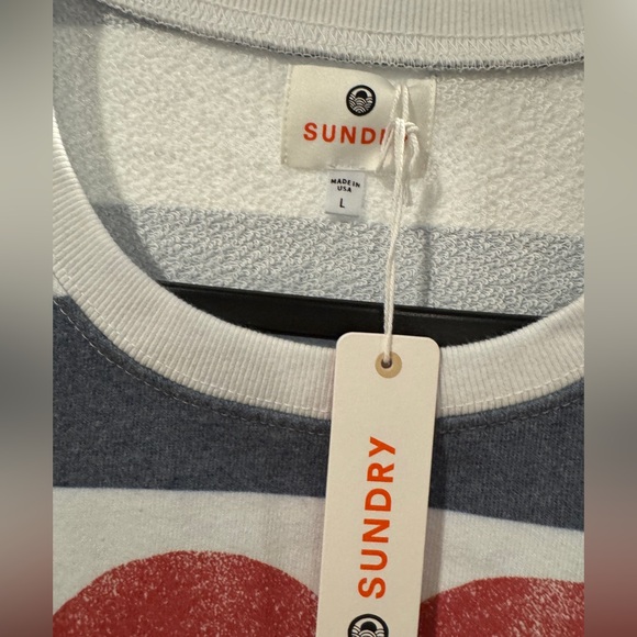 Sundry Navy and White Striped Top with Red Heart - Picture 4 of 4